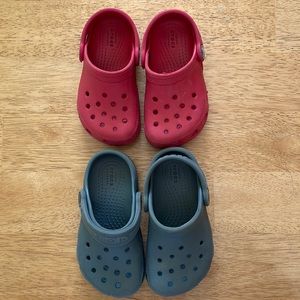 2 pairs of toddler Crocs